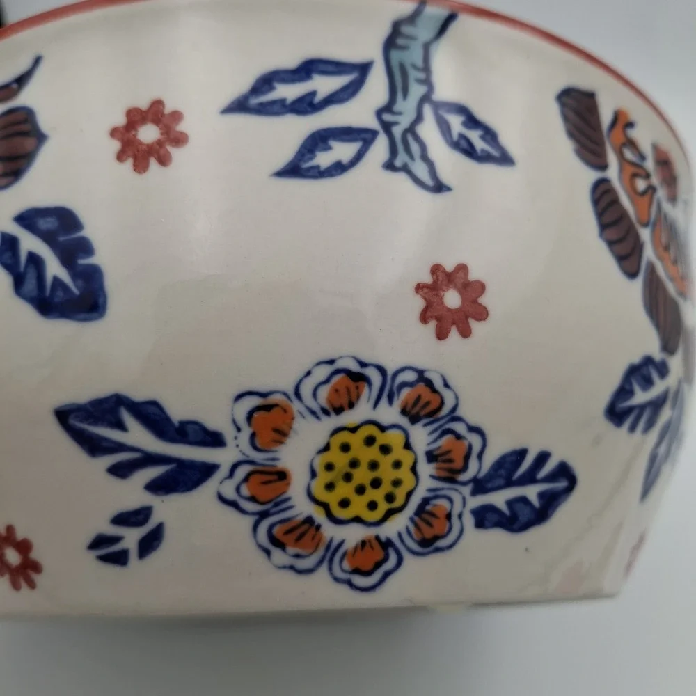 Yokohama Studio‎ Miyabi Japan Handpainted Floral Ceramic Noodle Serving Bowl